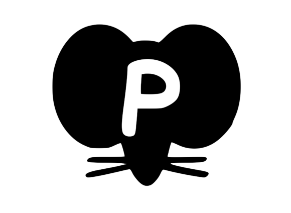 Cute Cartoon Mouse with Mono Graphics and Crafts