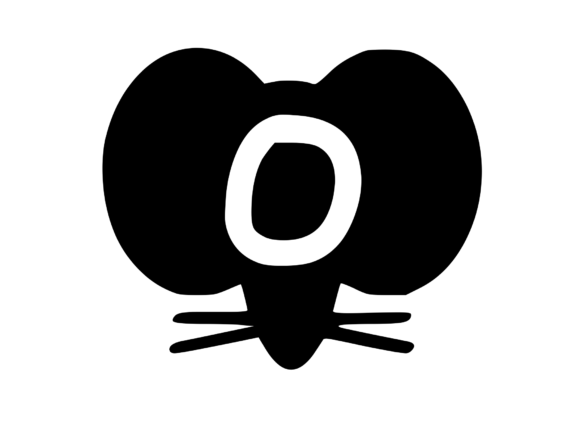 Cute Cartoon Mouse with Mono Graphics and Crafts