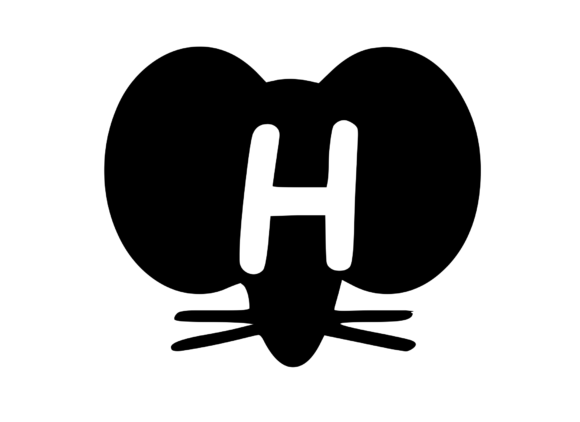Cute Cartoon Mouse with Mono H: Graphics and Crafts Made Fun