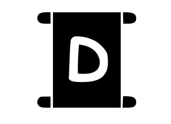 Old Scroll with Playful Mono D: Graphics for Crafts
