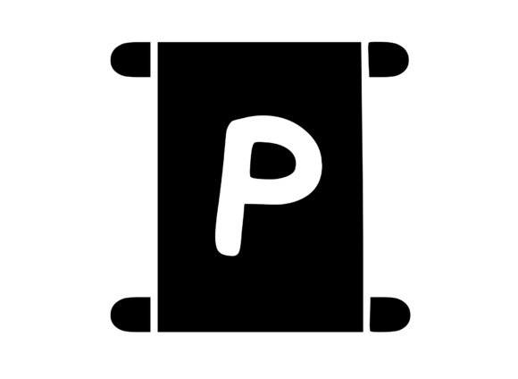 Old Scroll with Playful Mono P: Graphics and Crafts