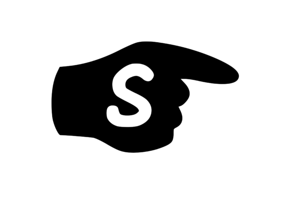 Pointing Hand with Playful Mono S Graphics