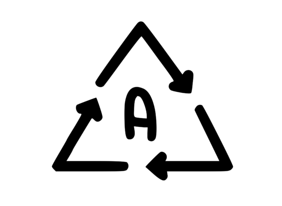 Recycle Symbol with Playful Mono a: Graphics and Crafts