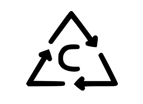 Recycle Symbol with Playful Mono C: Graphics & Crafts