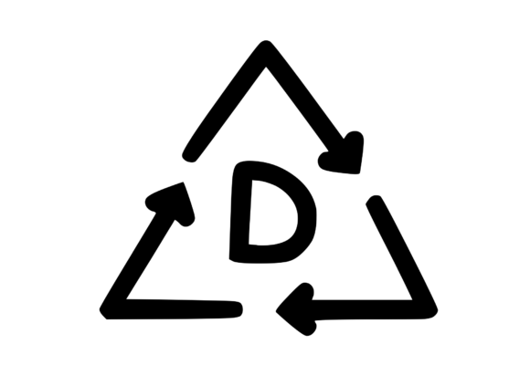 Recycle Symbol with Playful Mono D: Graphics & Crafts