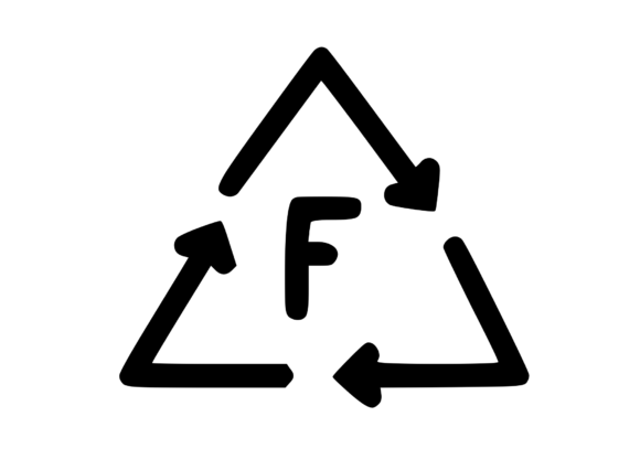 Recycle Symbol with Playful Mono F: Graphics & Crafts