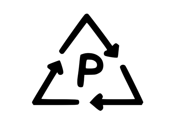 Recycle Symbol with Playful Mono P: Graphics & Crafts