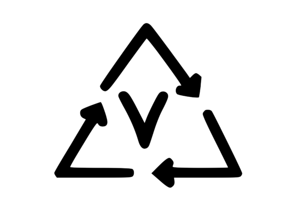 Recycle Symbol with Playful Mono V: Graphics & Crafts