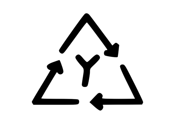 Recycle Symbol with Playful Mono Y Graphics and Crafts