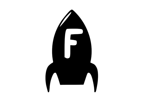 Space Rocket with Playful Mono F: Graphics for Crafts