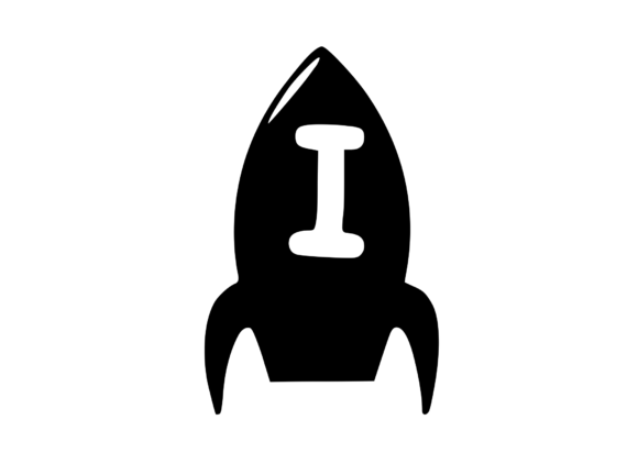 Space Rocket with Playful Mono Graphics