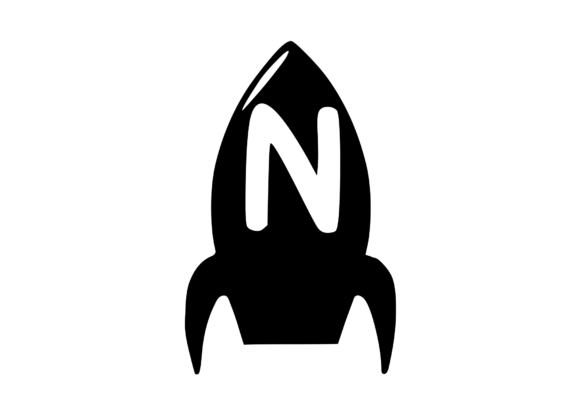 Space Rocket with Playful Mono N
