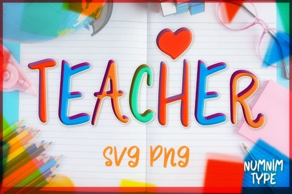 Teacher Kid Handwritten SVG PNG Alphabet for Crafts and Graphics