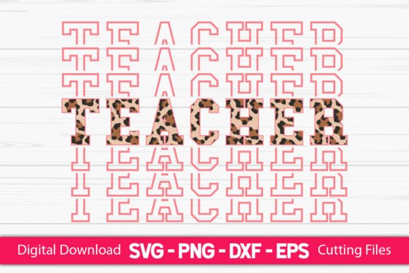 Teacher Leopard Sublimation Graphics for Crafts and Creative Websites