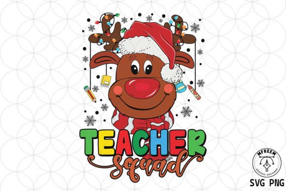 Teacher Squad Reindeer SVG: A Festive Graphic Design Asset for Crafts & Local Businesses